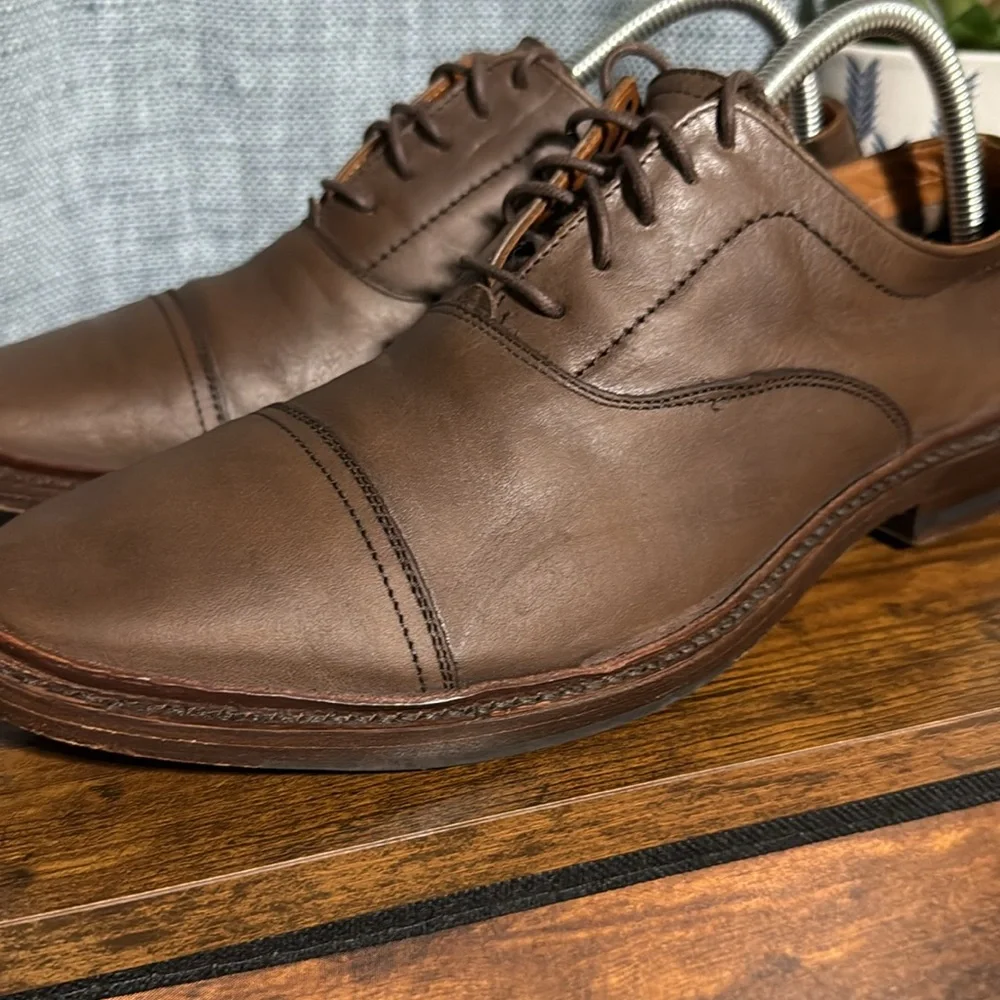 Frye Paul Bal Brown Leather Cap Toe Oxfords‎ Lace Up Shoes sz 8.5 D Classic